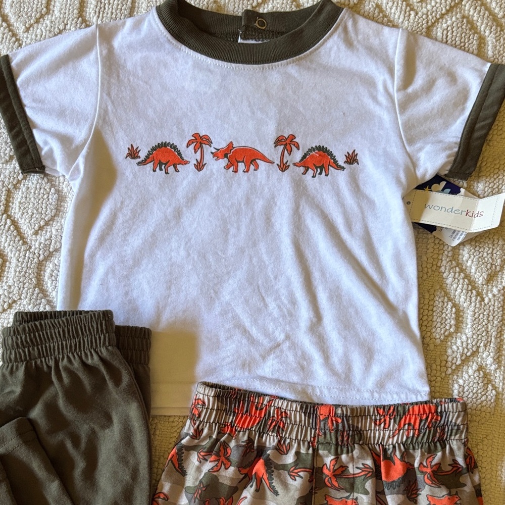 Pajamas Dinosaur 3 pcs infant boys size 12 months polyester wonderkids